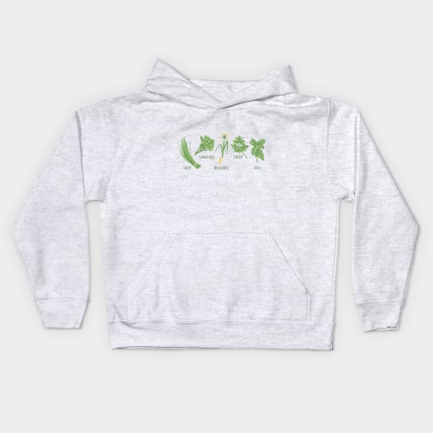 Kitchen Herbs Kids Hoodie by LAPublicTees